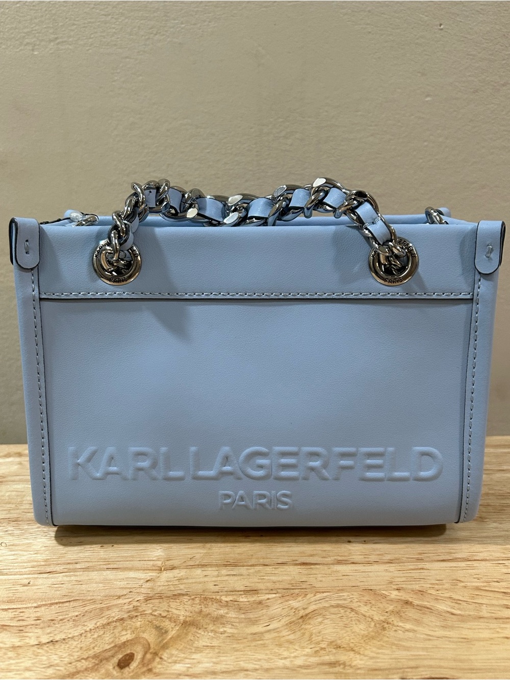 Karl Lagerfeld Paris Light Blue Chain-Handle Savoie Tote